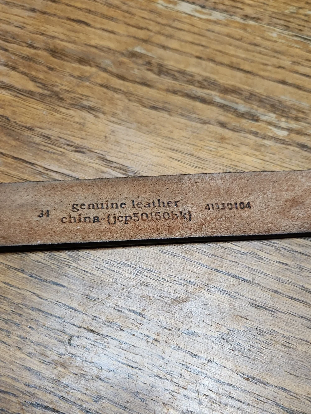 Genuine Leather Classic Broen Embossed Leather Men's Belt Size 34